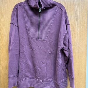 aerie Maroon Quarter-Zip Pullover